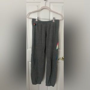 aviator nation gray sweatpants with bolt